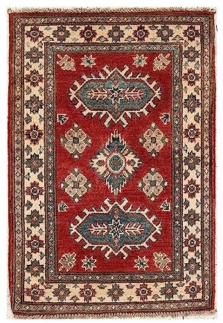 Tappeto classico in lana kazaka afgano fatto a mano, tappeto orientale tribale, tappeto antico annodato a mano per l'arredamento della casa (90X62)