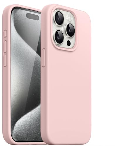 JETech Cover Silicone per iPhone 15 Pro 6,1 Pollici, Protettiva per Tutto il Corpo Morbida al Tatto, Custodia Antiurto (Rosa)