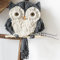 VIONNPPT Eule Makramee Wandbehang Wandteppich Kunst Dekor, 35x70cm,Boho Handgewebter Wandteppich, Wandkunst Dekor für Kinderzimmer Schlafzimmer Wohnzimmer Ornament (Grau)