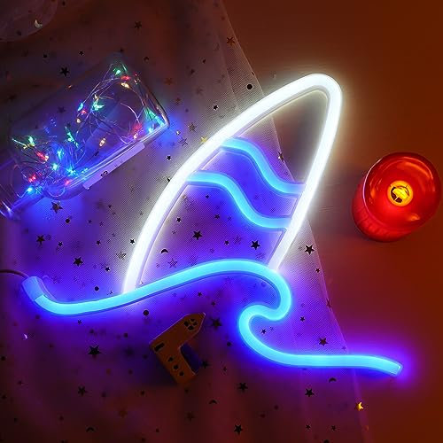 ENUOLI Surfboard Neon Signs,LED Wave Neon Signs for Bedroom,USB/Battery Powered Neon Wall Art Light Night Lights,Tropical Decor Beach Wave Led Signs for Man Cave,Party,Bar,Gaming Room,Christmas