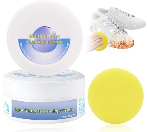 Crème Nettoyante Multifonctionnelle,Nettoyant Pour Taches Tenaces,260g Crème Nettoyante Chaussure Blanche,Crème Détachante Pour Chaussures,Nettoyant Chaussures Blanches,Crème Nettoyage Polyvalente
