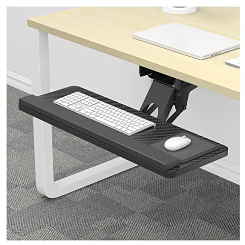 Tastaturschublade Ausziehbar Höhenverstellbar, Schwenkbar Neigbar Schreibtisch Tastatur-Auszug Keyboard-Ablage Untertisch-Halterung, für Büro Schreibtisch Gaming Tisch ( Color : A , Size : 55x24cm/22x