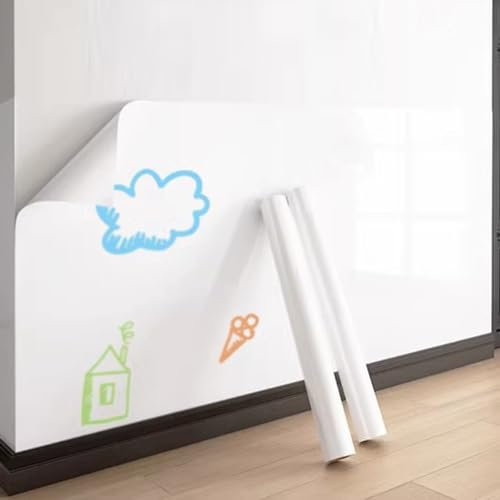 Papier de Contact pour Tableau Blanc magnétique/Autocollant Mural pour Tableau Blanc, marqueurs en Rouleau/Papier Peint adhésif effaçable à Sec/décalcomanie en Papier à décoller et