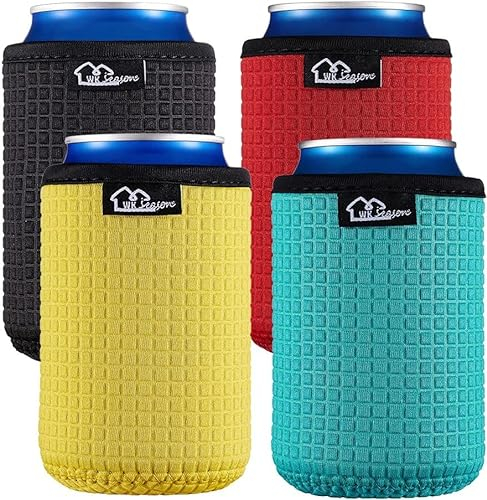 WK IEASON 12oz Standard Can Sleeves Insulators Holder Non-Slip Neoprene Can Cooler for Coco cola, White Claw and More