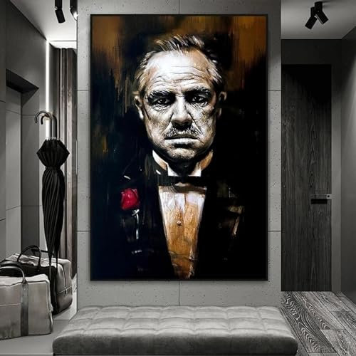 Kunstdruck auf Leinwand, Motiv: Der Pate der Mafia, 60 x 90 cm, ohne Rahmen