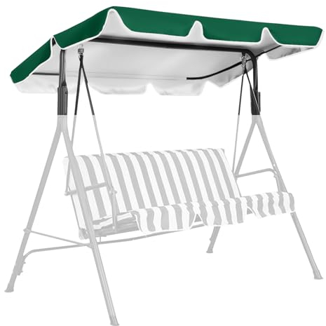 WingFly Columpio de Jardín Balancin de Jardín, Mecedora Hamaca Terraza Techo Toldo Balcón 2 y 3 Plazas, Columpio Jardín Tipo Balancín Toldo, 210 x 145 cm (Verde)