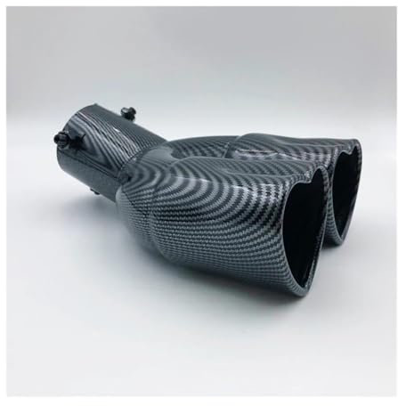 Auspuffrohr Heckkehle Universal-Herzform-Edelstahl-Auspuffspitzen Schalldämpfer Doppelrohr-Rohrspitzen Autozubehör Auspuffrohr Endrohr (Farbe : Carbon bent)