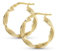 Amberta Allure Dames Gedrehte Creolen aus 9K Gold: Creolen Groß Gold 3 mm