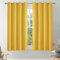 VEHEDE Short Small Window Blackout Curtains for Basement, Eyelet Thermal Insulated Curtain for Cafe, Soft Bedroom Curtains, Living Room Curtain & Drapes, W46 x L45 Inch, Mellow Yellow, 2 Panels