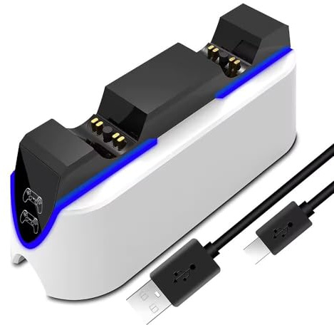 GNCHome Caricatore controller PS5, dock di ricarica rapida da 2,5 ore per Playstation 5, stazione di ricarica facile da usare.