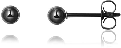 Titan Ohrstecker Hypoallergen Damen Herren Mädchen G23 Titan Ohrringe Schwarz Kleine Kugel Ohrstecker 4mm