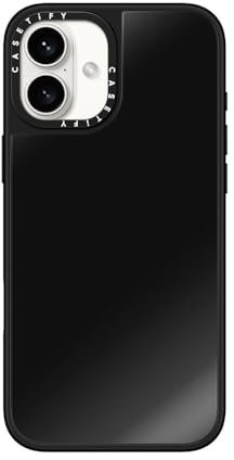 CASETiFY Mirror iPhone 16 Plus Case [Reflective / 4.9 ft. 1X Military Grade Drop Protection/Compatible with Magsafe] - Black on Black