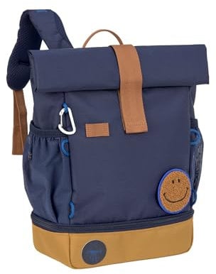 LÄSSIG Kindergartenrucksack Kinderrucksack Rolltop mit Brustgurt wasserabweisend, 11 Liter/Mini Rolltop Backpack navy