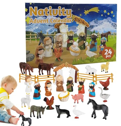 2024 Adventskalender, Weihnachtskalender,Countdown-Kalender Anime-Figuren | Sammelbare Spielzeug-Desktop-Mittelstücke, Weihnachtsminiatur-Sandkasten-Ornament für Freunde und Familie