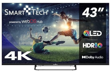 Smart Tech TV QLED 4K UHD 43' (109 cm) 43QW02V Web OS TV- 4xHDMI - 2xUSB - Dolby Vision - Dolby Atmos