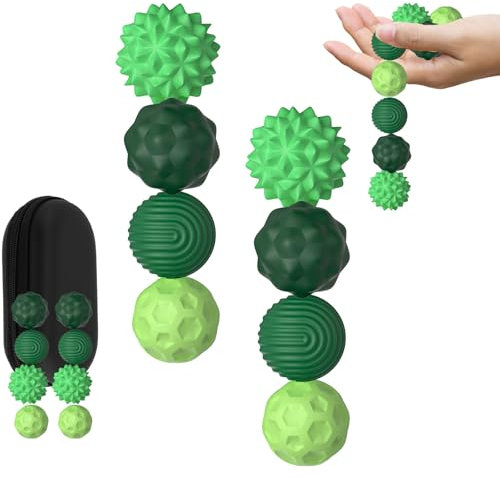 8 Stück Magnetische Toys, Akupressur Ball Stress Magnet Balls mit Aufbewahrungsbox Stress Abbauen, für Menschen mit Adhs Autismus (Grün)