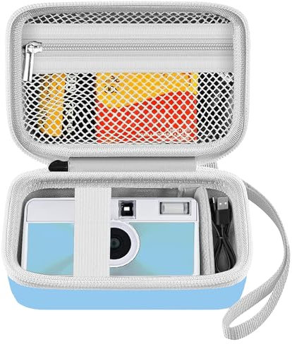 Leayjeen Film Camera Case, Compatible with Kodak EKTAR H35,Film and Battery Storage Case, Eva Hard Shell (Case Only), Blue