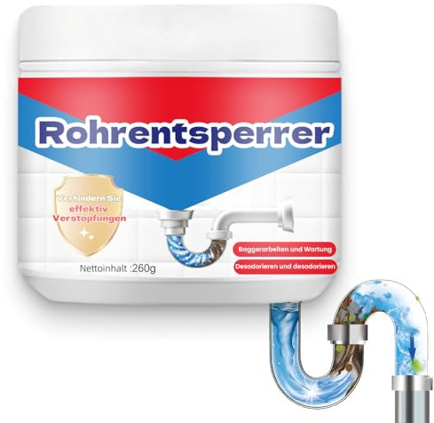 Abflussreiniger Toilette, Rohrreiniger Extrem Stark 260g Abfluss Clog Entferner, Leistungsstarkes Aufkünftepulver Für Rohrabfluss Heimküchenmaterial Für Küche, Bad, Badewannen (1PC, gramm, 260)