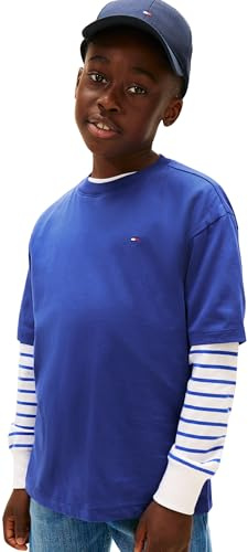 Tommy Hilfiger Boy's Essential Archive FIT Tee SS KB0KB09646 Other Tops, Blau (Majesty Blue), 12 Jahre, Blau (Majesty Blue), 12 Jahre