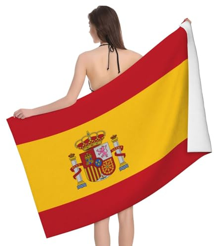 PHAYAH Toallas de microfibra con estampado de bandera de España para baño, toalla de playa grande, esencial para viajes, 52 x 32 pulgadas, natación Tenugui