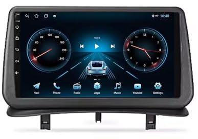 Android Autoradio per Renault Clio 3 Clio3 2005-2014 9 Pollici Touchscreen Radio Auto Con Senza Fili Carplay GPS Navi AHD Retrocamera Supporta SIM Card Bluetooth Comandi Al Volante(Y 1G+32G)
