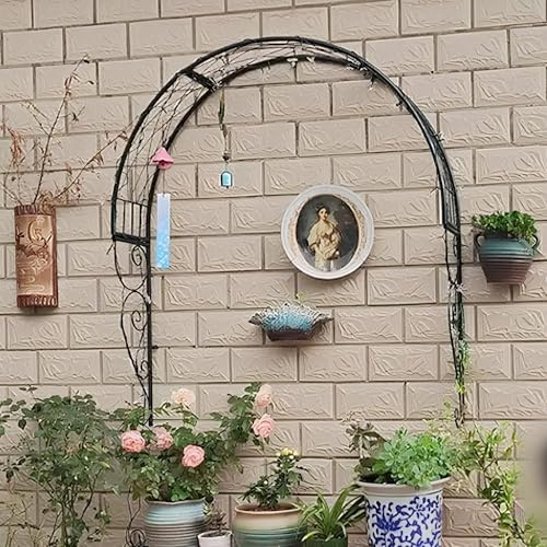 Arche De Jardin en Treillis, Arche De Rosiers Semi-Circulaire Fixée Au Mur, Tonnelle De Jardin en Métal, Pergola, Arche pour Fenêtres, Portes Et Entrées(Green,W150cm/4.9ft)