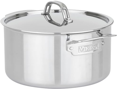 Viking PureGlide Pro Dutch Oven mit Deckel, 3-lagig, antihaftbeschichtet, 6 Quart mit Deckel, Kochtopf, Innenausstattung aus Titan, ofen- und grillfest, induktionsgeeignet