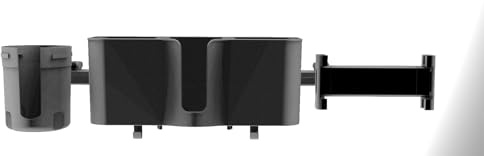 3 in 1 Car Headrest Tablet Holder, Extension Adjustable Car Phone Mount Accessory Organizer, Back Seat Storage with Cup Holder, Compatible with 4.7-11 Devices, iPad Pro Air Mini, Galaxy, Fire HD