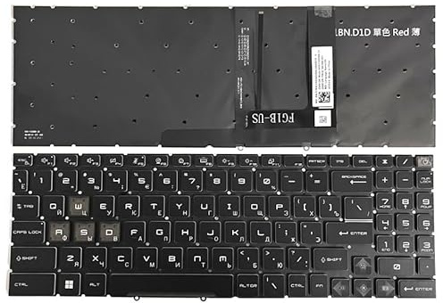 SONGOZD RU US-Layout für MSI für Cyborg 15 A12V/A13V/A13U/A13VF AI A1V MS-15H1/15H2/15K1/15HK/17S1/1585/1583 Laptop-Tastatur(White Backlit RU)