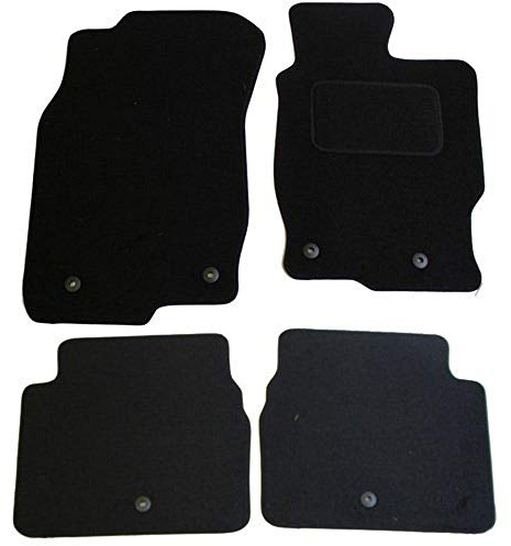 JVL 2317 Fully Tailored 4-Piece Car Mat Set with 6 Clips - Black