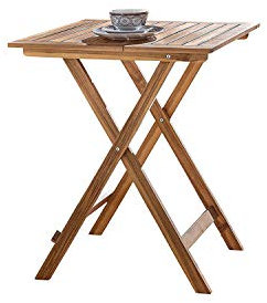 SAM® Gartentisch, klappbarer Balkontisch aus geöltem Akazienholz, ideal für Balkon Terrasse Garten und Wintergarten, ca. 60 x 60 cm