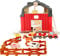 small foot 10800 World Bauernhof aus Holz, mit magnetischem Kran, Trecker mit Anhängern, Zaunmodule und Holztieren, kompatibel mit Allen gängigen Holzeisenbahnen