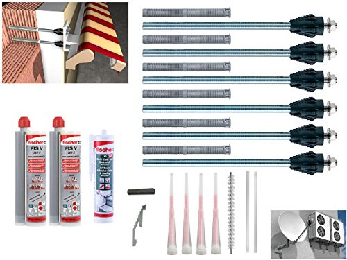 Fischer Thermax Befestigungsset 6 x 16/170 M12 Hochleistungsmörtel FIS V 360 S Multi Kleb Bürste