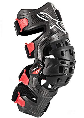 Alpinestars Bionic-10 Carbon Protettore del Ginocchio Destra (Black/Red,L)