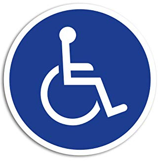 Aufkleber Rollstuhl-Fahrer Hinweis Schild Autoaufkleber Waschstrassenfest UV-Beständig