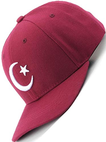 Bexxwell Baseball Cap rot mit Hilal 3D-Stickerei in weiß (optimale Passform, Kappe, red, Baseballcap, Mondsichel, Türkei; Turkye, Mond, Stern, Basecap,Unisex)