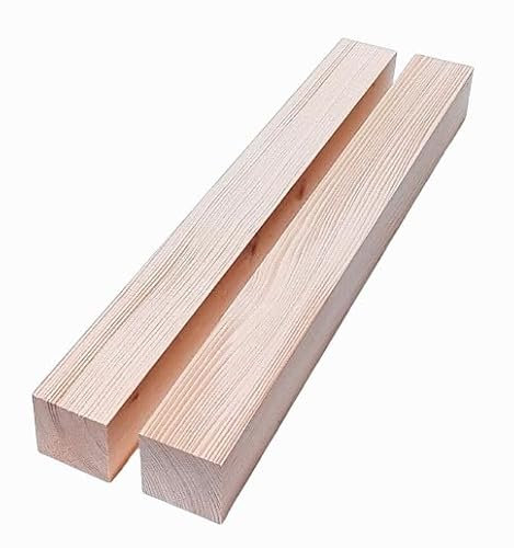 Martin Weddeling 2 Stück Tischbeine 60x60mm stark, Fichte/Tanne, Quadratisch, Modern, 60x60x100mm lang, Holzfarbe, für Tische