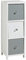 Home Source Chest of Drawers, Wooden Tallboy Storage, Bedroom Bathroom Organiser, Crystal Handles, White and Grey, 3 Drawer