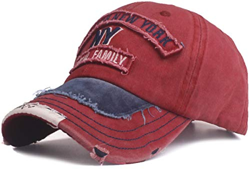 Baseballcap NY Royal Vintage Style Used Washed Look Retro Kappe Cap (rot)