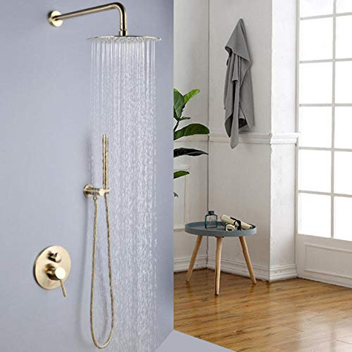 Pommeau De Douche En Laiton Doré Brossé Mitigeur Mitigeur Avec Douche À Main Mélangeur Froid Et Chaud