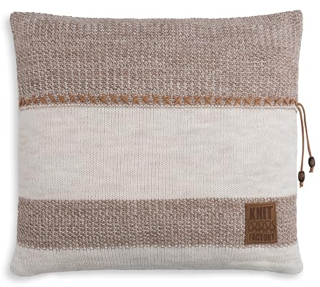 KNIT FACTORY - Roxx Dekokissen - Sofakissen - Kissenhülle mit Kissenfüllung - Kissen 50x50 - Beige/Marron