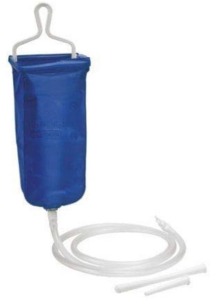 Bock à lavement souple avec canule