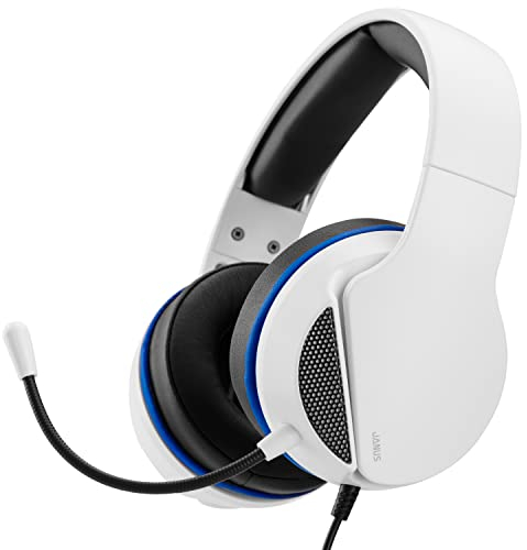 NITHO JANUS Cuffie Gaming per PC, PS4, PS5, Xbox One, Xbox Series X/S, Mobile, Tablet, Cuffie da Gioco Over-Ear con Microfono Rimovibile, Jack Audio 3.5 mm, Driver 40 mm, Multipiattaforma - Bianco