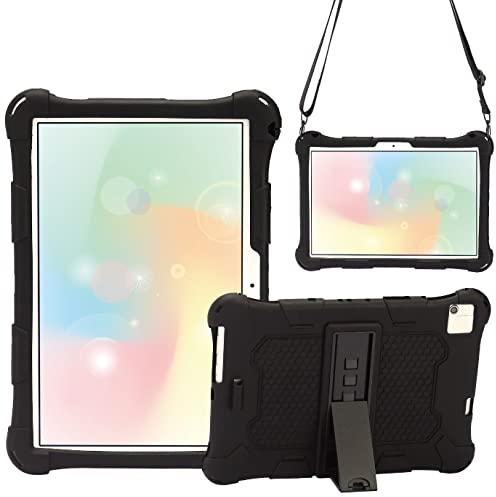 AKNICI Silikon Hülle für Blackview Tab 15/Tab10/Tab9/Tab8,TECLAST P20S/M40S/M40 Pro/P20HD/M40,YESTEL T5,Dragon Touch Notepad 102,HiGrace 10 Zoll,Lectrus X11/P30,FancyDay 10 Zoll, Schultergurt, Schwarz