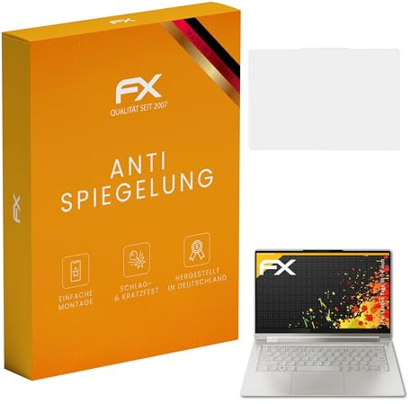atFoliX Displayfolie kompatibel mit Lenovo Yoga 9i 14 inch Schutzfolie, entspiegelnde und stoßdämpfende FX Folie (2X)
