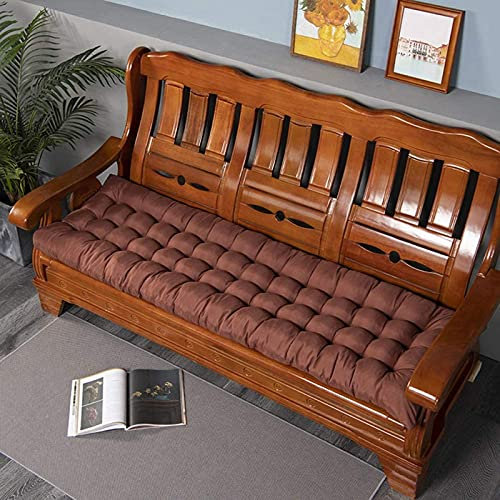 SXZHSM Auflagen Set für Hollywoodschaukel Polsterauflage Sitzkissen Rückenkissen Seitenkissen Gesteppt 160 x 53 x 8 cm,Brown