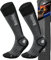 TODO Calze da Moto Lunghe Uomo Caldo Nero, Calzini Motociclista, Motocross (41-43)