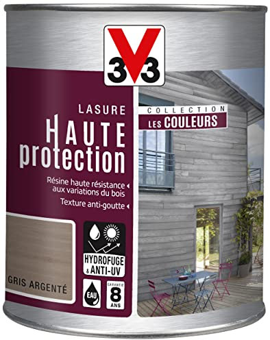 V33 Lasure haute protection, Les couleurs, Gris argenté 1L