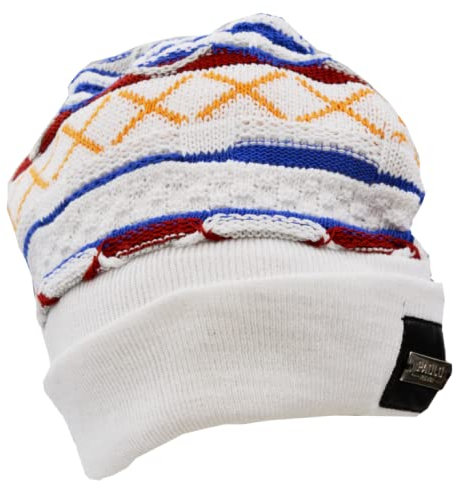 Paolo Deluxe Herren Mütze 'Salvatore' - White/Multicolored - Wolle - Beanie - Casual - Erwachsene Männer