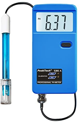PeakTech 5310 A pH Messgerät/PH Meter mit austauschbarer BNC Elektroden Sonde, geeignet für Schwimmbad, Aquarium und Labor, P 5310 A, Blau